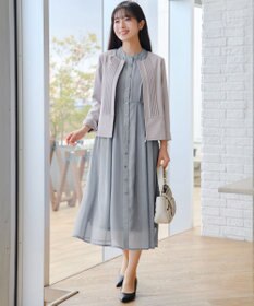 Tiaclasse L ピンタックノーカラージャケット