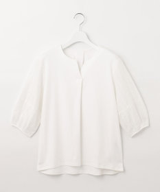 J.PRESS LADIES 【WEB限定カラーあり・接触冷感・UVケア】 スムースジャージー キーネック カットソー