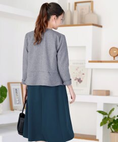 Tiaclasse L ピンタックノーカラージャケット