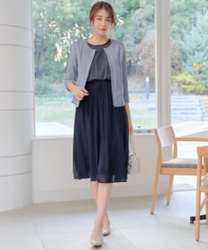 Tiaclasse L ピンタックノーカラージャケット