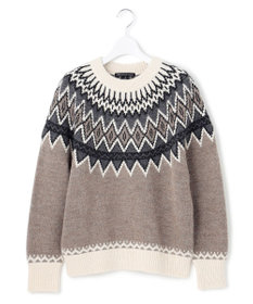 23区 【洗える】ジャガード クルーネック ニット