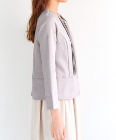 Tiaclasse L ピンタックノーカラージャケット