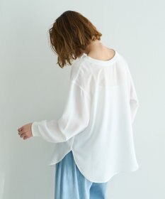 YECCA VECCA 2wayリブMIXジョーゼットブラウス