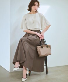 23区 L 【新色追加】ストレッチジョーゼット  ケープデザイン カットソー