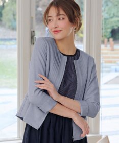 Tiaclasse L ピンタックノーカラージャケット