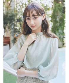 earth music&ecology ＳＥＴ２点　シアーブラウス＋レースキャミワンピース