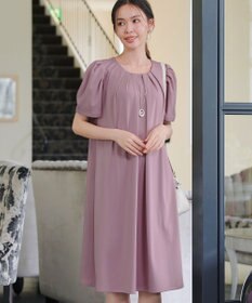 Tiaclasse L 【洗える】カットソーフレアAラインワンピース