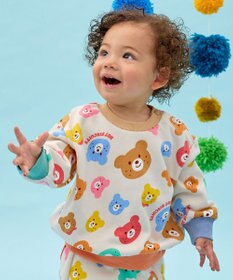 MIKI HOUSE HOT BISCUITS 【80-120cm】カラフルビーンズ 総柄 裏毛パイル素材 トレーナー