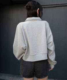 WEGO 襟付きグラフィックショートスウェット