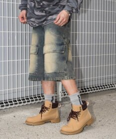 WEGO スウィッチングデニムカーゴショーツ