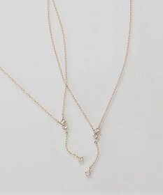 Phoebe 【金属アレルギー対応】ラディアンスビジューYラインネックレス　シャンパンゴールド