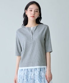 ANY L フェイクレイヤード半袖プルオーバー