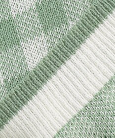 ANY KIDS ギンガム総柄ニット カーディガン