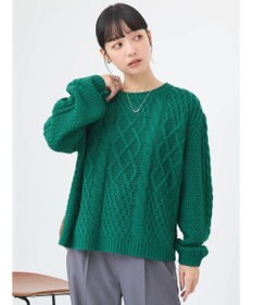 earth music&ecology ウォッシャブルケーブルプルオーバー