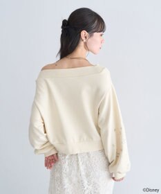 earth music&ecology 【予約】Disney/キラキラモチーフ刺繍オフショルスウェット