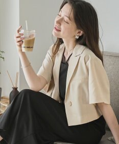 WEGO 【SETUP可】リネンライクショートシャツジャケット