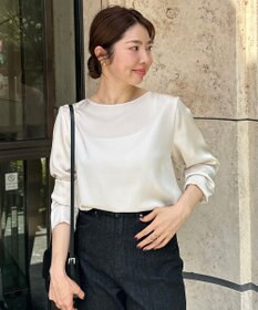 UNFILO サテン レイヤードブラウス