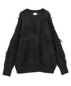 YECCA VECCA スター柄フリンジルーズニット