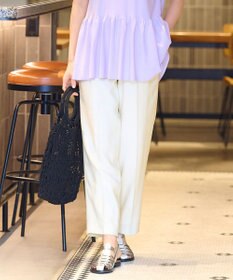 自由区 【XSサイズ～/洗える/セット着用可】キュプラリネンシャンタン イージーテーパードパンツ