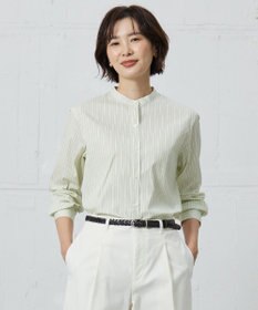 J.PRESS LADIES L 【洗える】BEZ VEGA バンドカラー ブラウス