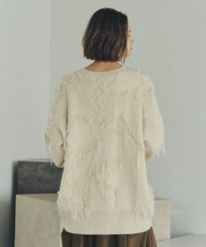 YECCA VECCA スター柄フリンジルーズニット