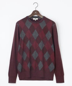 JOSEPH ABBOUD 【滑らかな肌触り/洗える】 エクストラファインメリノアーガイルクルーネック  ニット