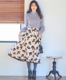 ANY SIS 【Oggi1月号掲載】モックネック袖パール調 ニット