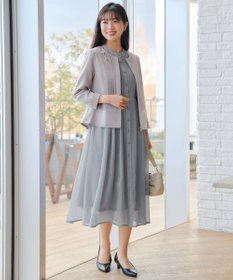 Tiaclasse L ピンタックノーカラージャケット