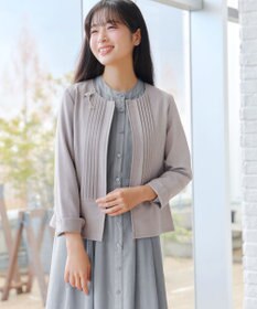 Tiaclasse L ピンタックノーカラージャケット