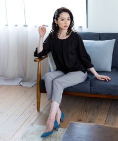 Tiaclasse L 【洗える】美脚効果も叶うリボン付きテーパードパンツ