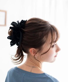 WEGO Lリボン付きレースシュシュ