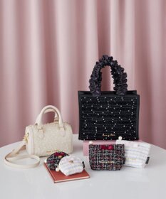 Maison de FLEUR LINTONツイード2Wayミニボストンバッグ