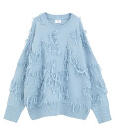 YECCA VECCA スター柄フリンジルーズニット