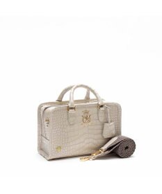 A.D.M.J. 【牛革】クロコ型押しヘリ巻きボストン23cm