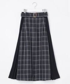 Feroux 【洗える】プリーツコンビチェック スカート