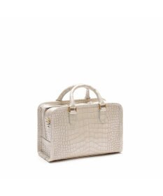 A.D.M.J. 【牛革】クロコ型押しヘリ巻きボストン23cm