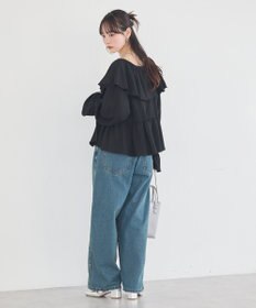 earth music&ecology 【予約】ラッフルカラーカットブラウス