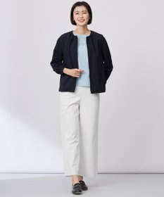 J.PRESS LADIES S 【洗える・接触冷感・防シワ・吸水速乾】BREEZE COOL  ノーカラー ブルゾン