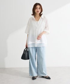 Green Parks カップ付ラメリブベアトップ