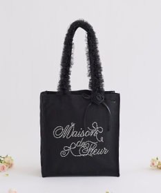 Maison de FLEUR チュールハンドルローズスクエアトートバッグ