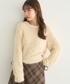 earth music&ecology ポンポンヤーンラメニットプルオーバー