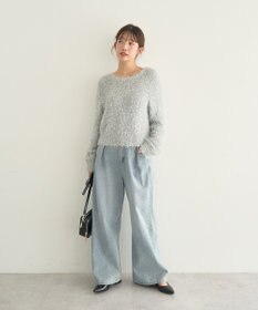 earth music&ecology ポンポンヤーンラメニットプルオーバー