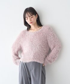 earth music&ecology ポンポンヤーンラメニットプルオーバー