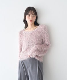 earth music&ecology ポンポンヤーンラメニットプルオーバー