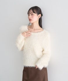 earth music&ecology ポンポンヤーンラメニットプルオーバー