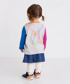 MIKI HOUSE HOT BISCUITS 【80-120cm】サスペンダーだまし絵 長袖Tシャツ
