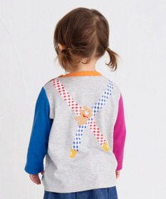 MIKI HOUSE HOT BISCUITS 【80-120cm】サスペンダーだまし絵 長袖Tシャツ