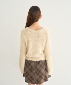 earth music&ecology ポンポンヤーンラメニットプルオーバー