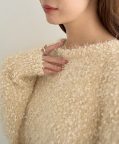 earth music&ecology ポンポンヤーンラメニットプルオーバー