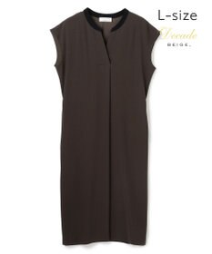 BEIGE， 【Lsize・セットアップ対応】CINDY / 配色ネック フレンチドレス